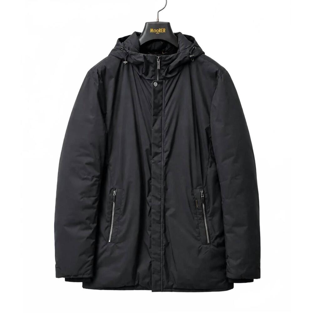 NEW MOORER men's down filled trenchcoat in acqua flaviano navy
